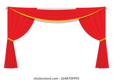 Ilustração do vetor de fundo da cortina do teatro vermelho