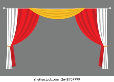 Ilustração do vetor de fundo da cortina do teatro vermelho