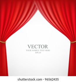 Red theater curtain background, Vector illustration