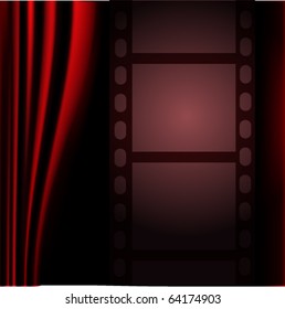 red theater curtain and film background