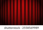  Red theater curtain with folds . Suitable for posters, banners, presentation backgrounds and projects related to theater and shows. Vector background.