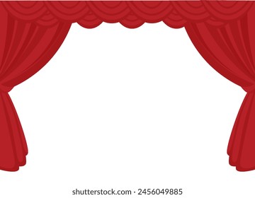 Red Theater Curtain Icon Vector Illustration