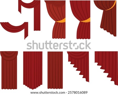 Red theater curtain for stage backdrop collection
