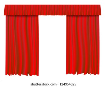  Red theater curtain vector background eps 10.