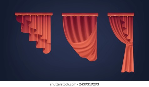 Red Theater Curtains, Velvety And Luxurious Drapes or Fabrics, Serve As A Dramatic Gateway Between The Audience