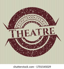 Red Theatre distressed rubber grunge stamp