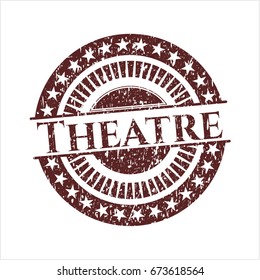 Red Theatre distressed rubber grunge seal