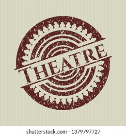 Red Theatre rubber grunge seal