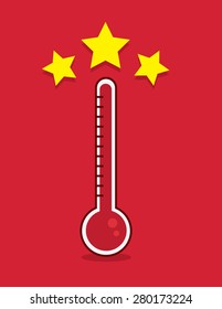 Red thermometer filled up with goal
