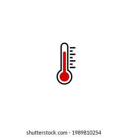 Red Thermometer with heat line icon simple vector perfect illustration
