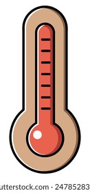 Red thermometer icon with simple design isolated icon. Vector illustration