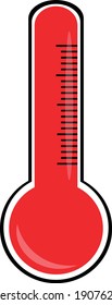 rotes Thermometer einzeln auf weißem Hintergrund