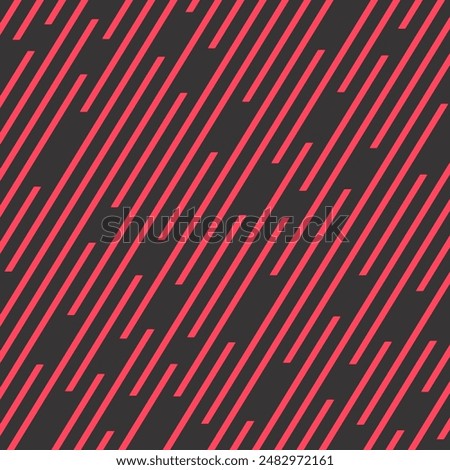 Red thin contrast lines seamless pattern. Simple abstract geometric, optical illusion. Pattern of black lines template for brochure, flyer on dark background. Abstract illusion illustration