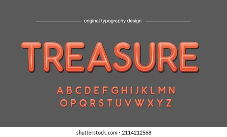 red thin rounded 3d typography
