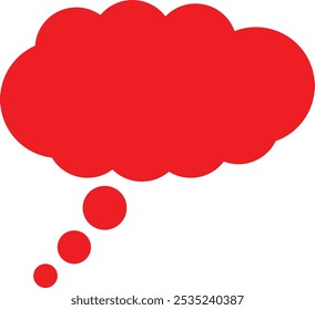Red thinking bubble cloud icon in trendy style . Bubble chat cloud icon vector