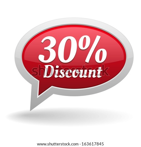 Red thirty percent discount speech bubble