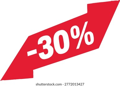 Red thirty percent off tag Vector