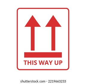 Señal de Red This Way Up. Concepto de embalaje.
