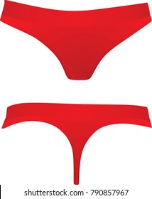 Red thong. vector illustration
