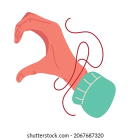 red thread of destiny in hand icon
