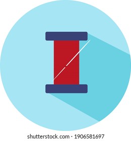 Red thread, illustration, vector on a white background.