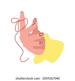 red thread in index finger icon