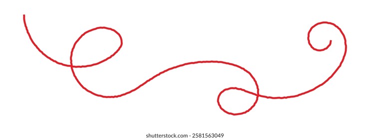 red thread isolated on white background . eps 10
