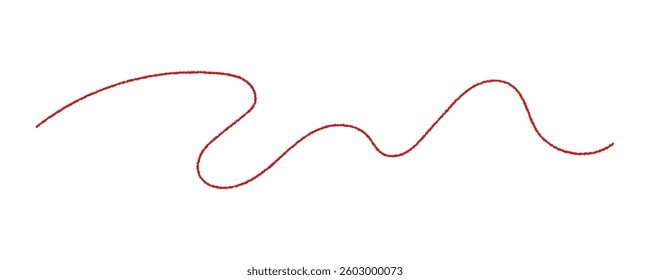 Red thread isolated on white background vector illustration.