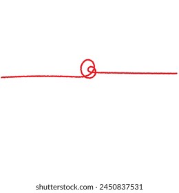 Red thread isolates on a white background. 
