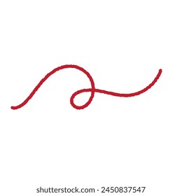 Red thread isolates on a white background. 