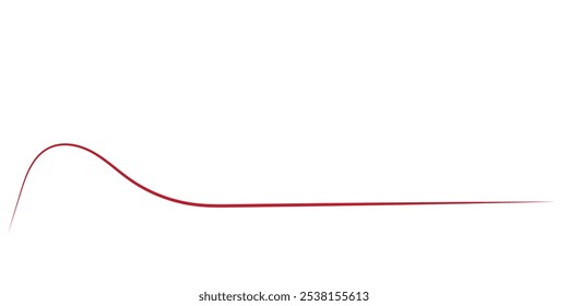 Red thread isolates on a white background. Red silk thread looped in a circle form, symbolizing vector thread of fate in  tradition. .Line of red yarn, long red thread. eps 10