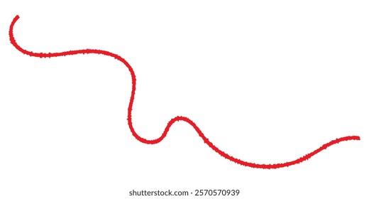 Red thread isolates on a white background. Red silk thread looped in a circle form, symbolizing vector thread of fate in chinese tradition. .Line of red yarn, long red thread. 