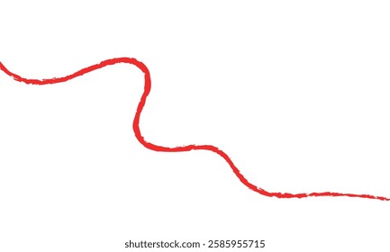 Red thread isolates on a white background. Red silk thread looped in a circle form, symbolizing vector thread of fate in Chinese tradition. .Line of red yarn, long red thread.