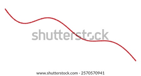 Red thread isolates on a white background. Red silk thread looped in a circle form, symbolizing vector thread of fate in chinese tradition. .Line of red yarn, long red thread. 
