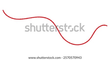 Red thread isolates on a white background. Red silk thread looped in a circle form, symbolizing vector thread of fate in chinese tradition. .Line of red yarn, long red thread. 
