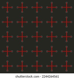 Red thread on dark fabric