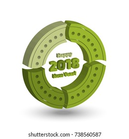 Red Three dimensional New Year Infographic elements in vector