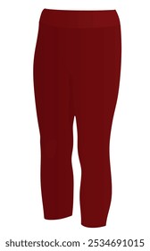 Red  three quarters pants. vector illustration