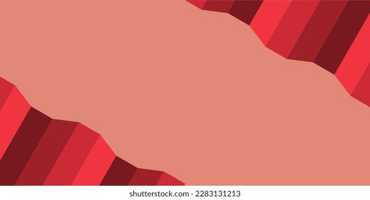 Red three-dimensional shape background with copy space area, editable background