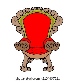 Red throne for graphic design decoration or novel cover