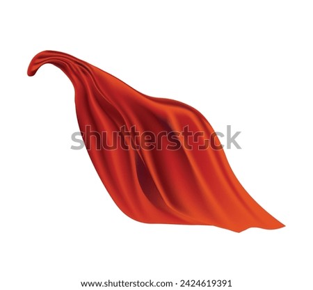 Red throwed blanket or towel, vector