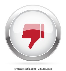 Red Thumb Down icon on chrome web button