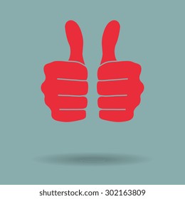 Red thumbs up icon