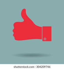 Red thumbs up icon