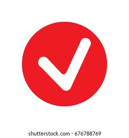 Red tick checkbox vector illustration isolated on white background