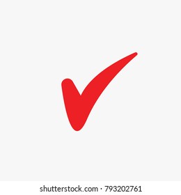 Red tick Mark for correct approved for your websites school and projects vector icon