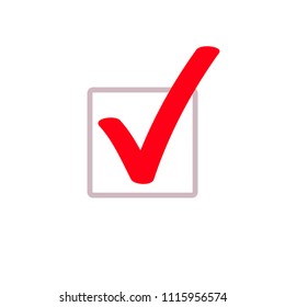 Red Tick Marker Checkmark Vector Icon Stock Vector (Royalty Free ...