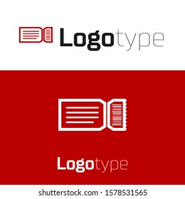 Red Ticket icon isolated on white background. Logo design template element. Vector Illustration