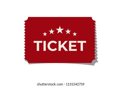 Red Ticket Isolated On White Background Stock Vector (Royalty Free ...