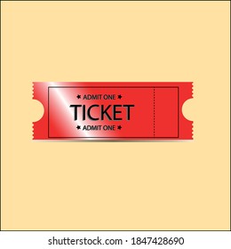 Red ticket on the background for party 
